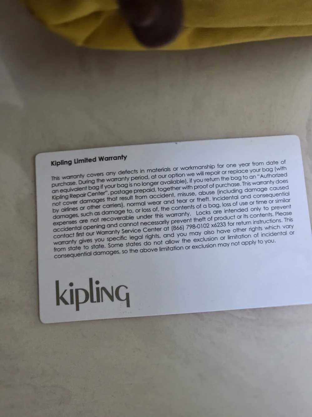 Kipling Bright Seoul XI Yellow Backpack with Myrtle Monkey Charm NWT